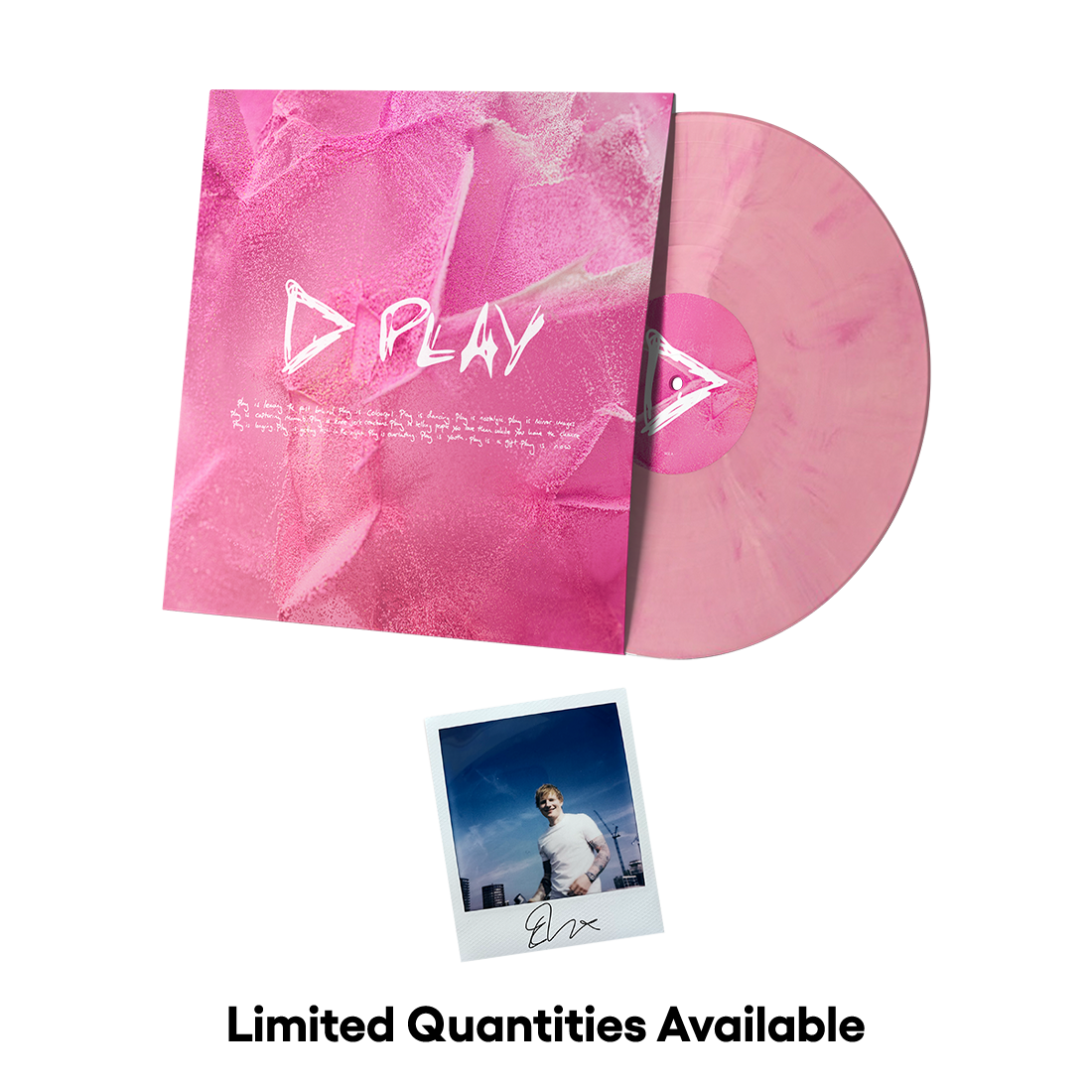 Ed Sheeran PLAY レコード LP ＋ 直筆サイン入りフォトプリント Play Pink & White LP [Exclusive] with Signed Photo Print