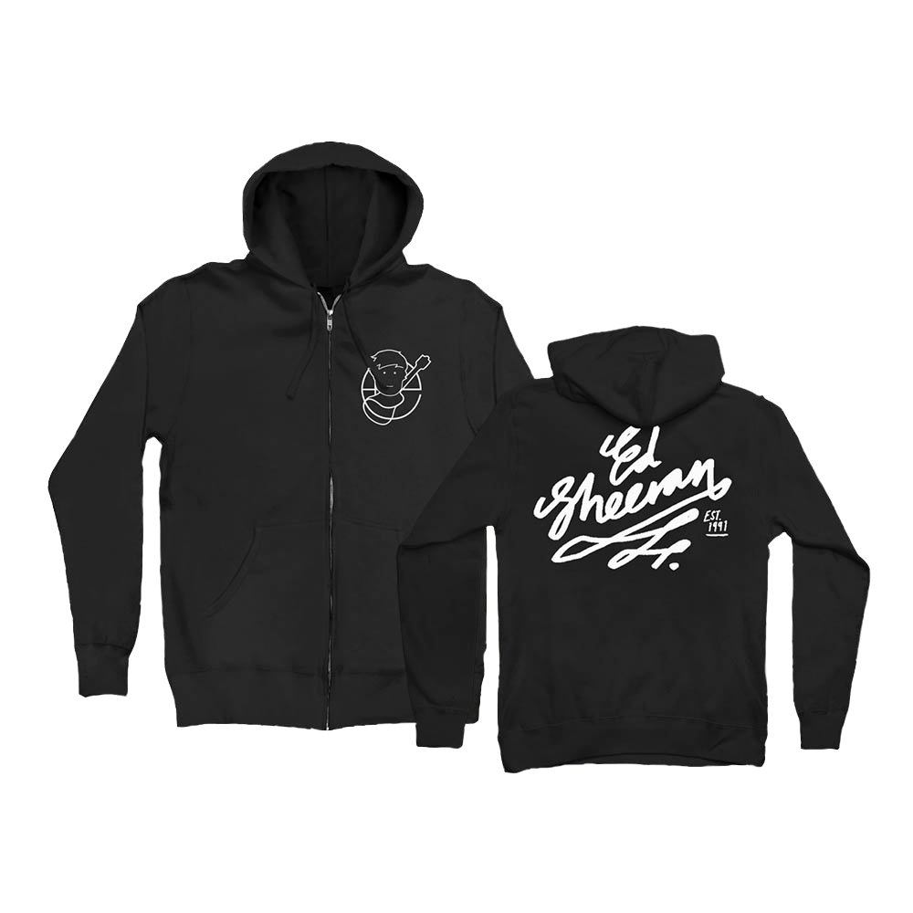 Signwriter Slim Fit Zip Hoodie Black