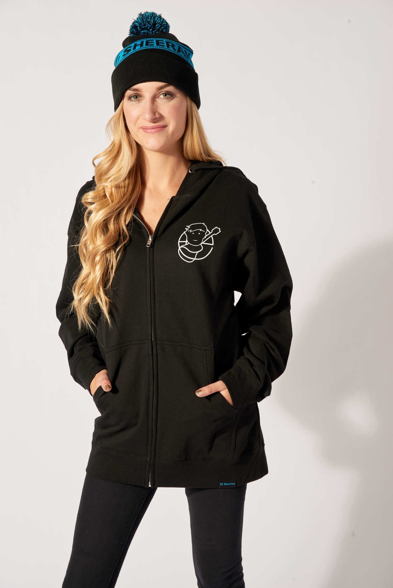 Signwriter Slim Fit Zip Hoodie Black